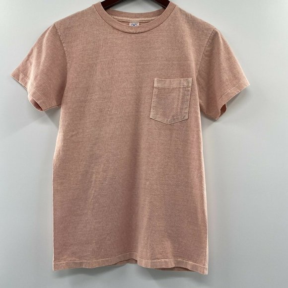Velva Sheen Men's Short Sleeve Pocket T-Shirt Pink Slub Jersey Tee sz S NWOT - Picture 1 of 6